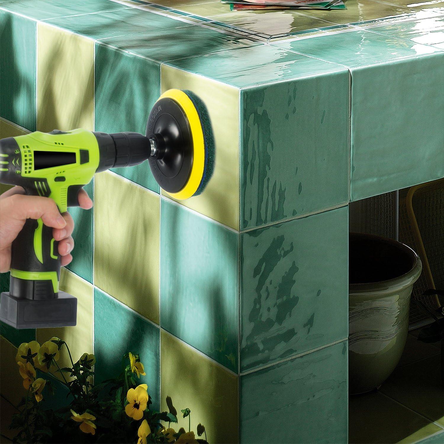 Kichwit Cepillo de Azulejos 5 Pulgadas con Almohadillas de Fregado