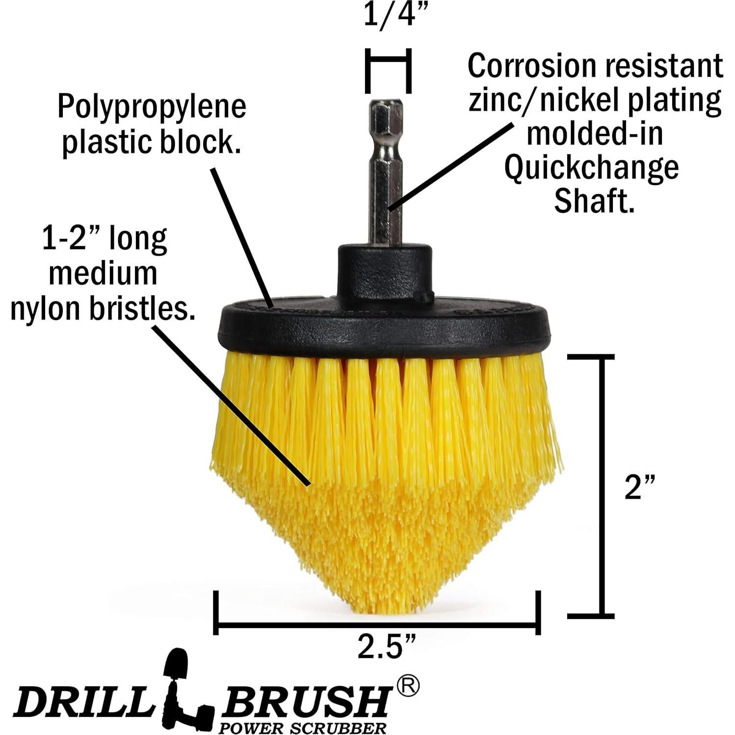 Juego de Cepillos de Limpieza para Taladro Drillbrush 5 Piezas