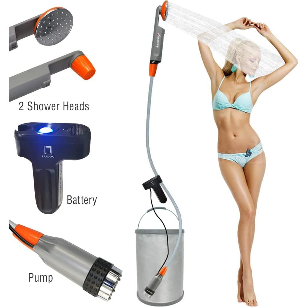 Ducha Portátil LUOOV para Camping con Batería Recargable USB