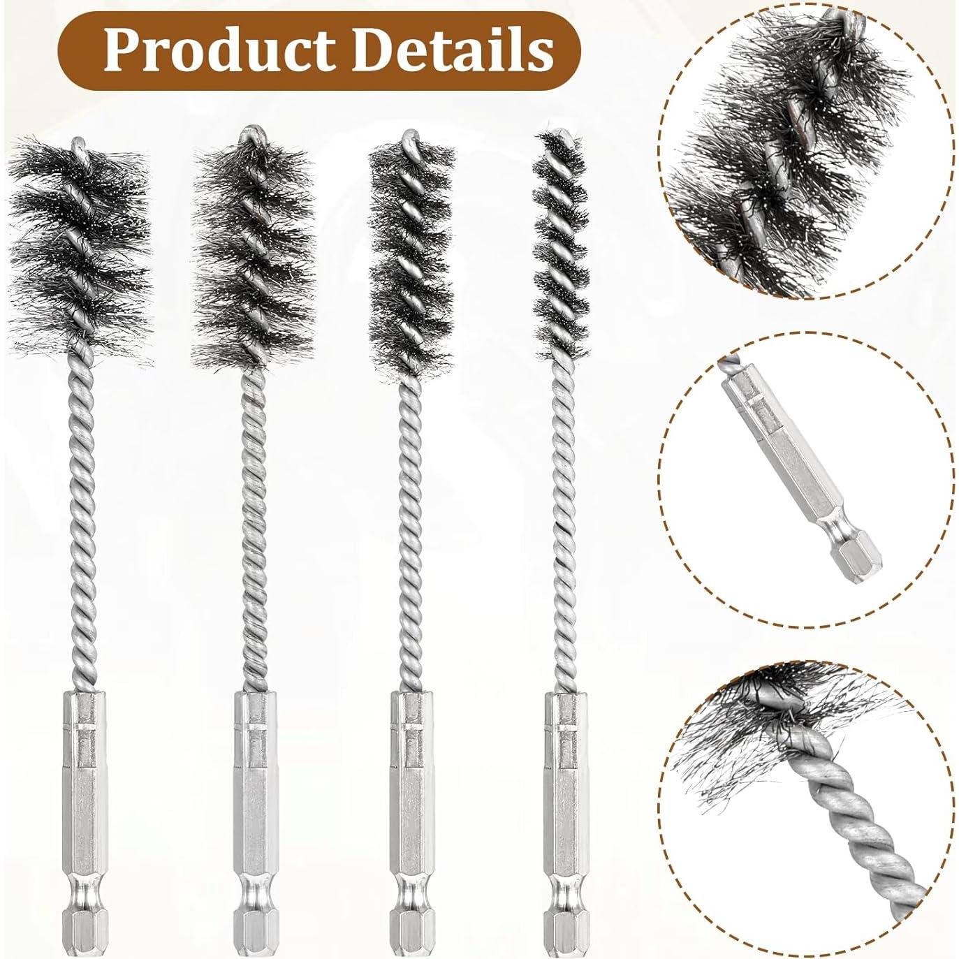 Juego de 4 cepillos de alambre Trinkrittey 0,95-2,22 cm