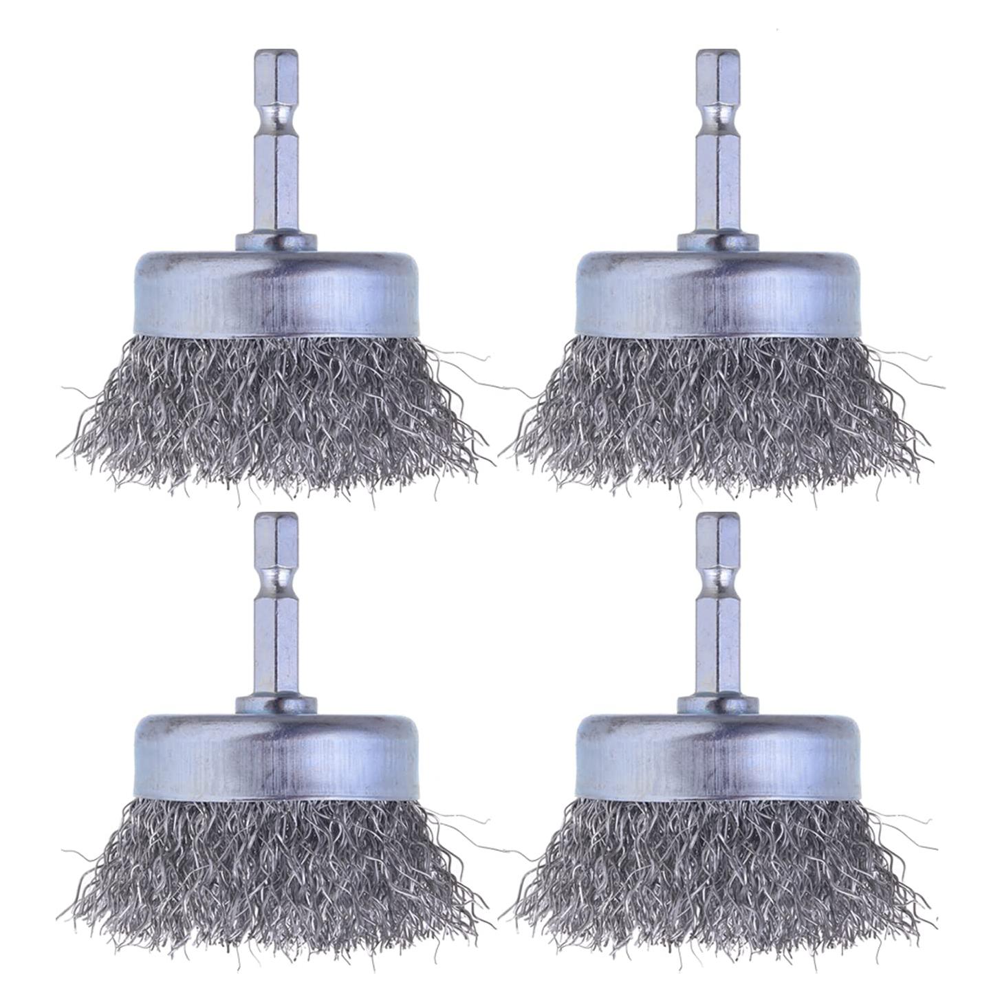 Juego de 4 cepillos de copa WENORA para taladro 5.08 cm