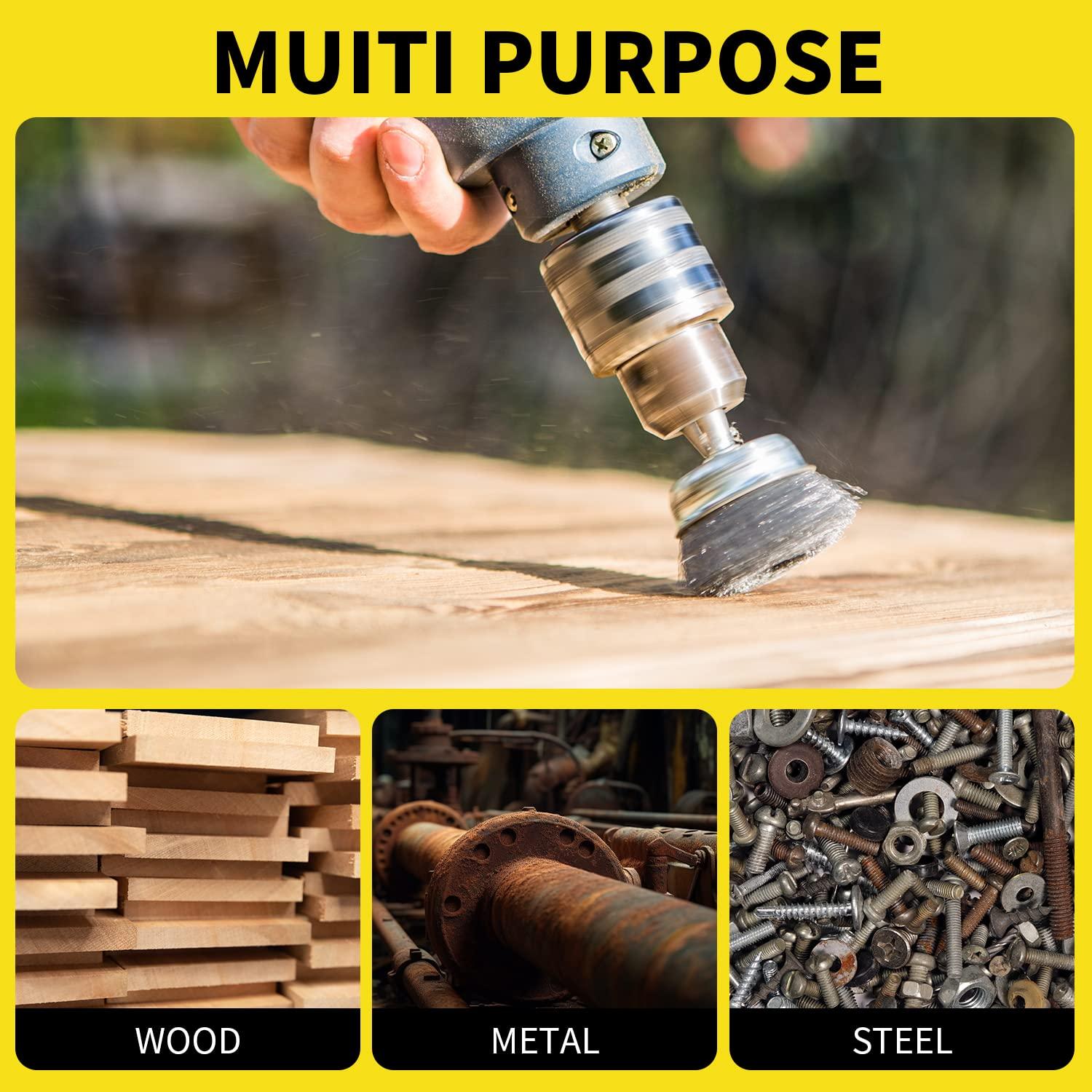 Juego de 4 cepillos de copa WENORA para taladro 5.08 cm