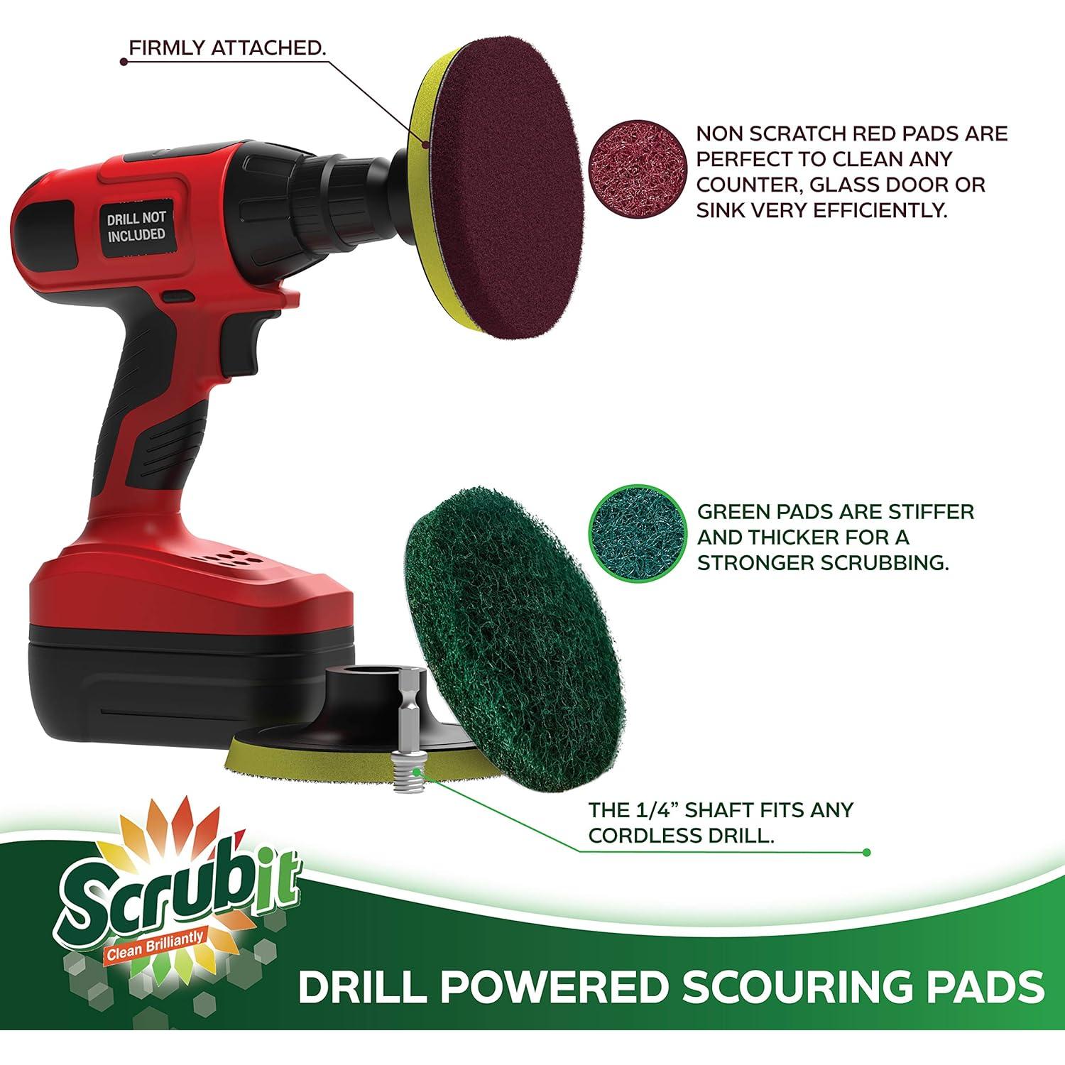 SCRUBIT Kit de Brochas de Taladro para Limpieza de Baño