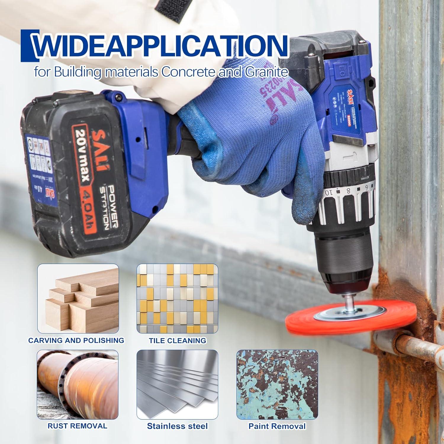 SALI Juego de 6 Cepillos Abrasivos de Nylon 1/4" Hexagonal