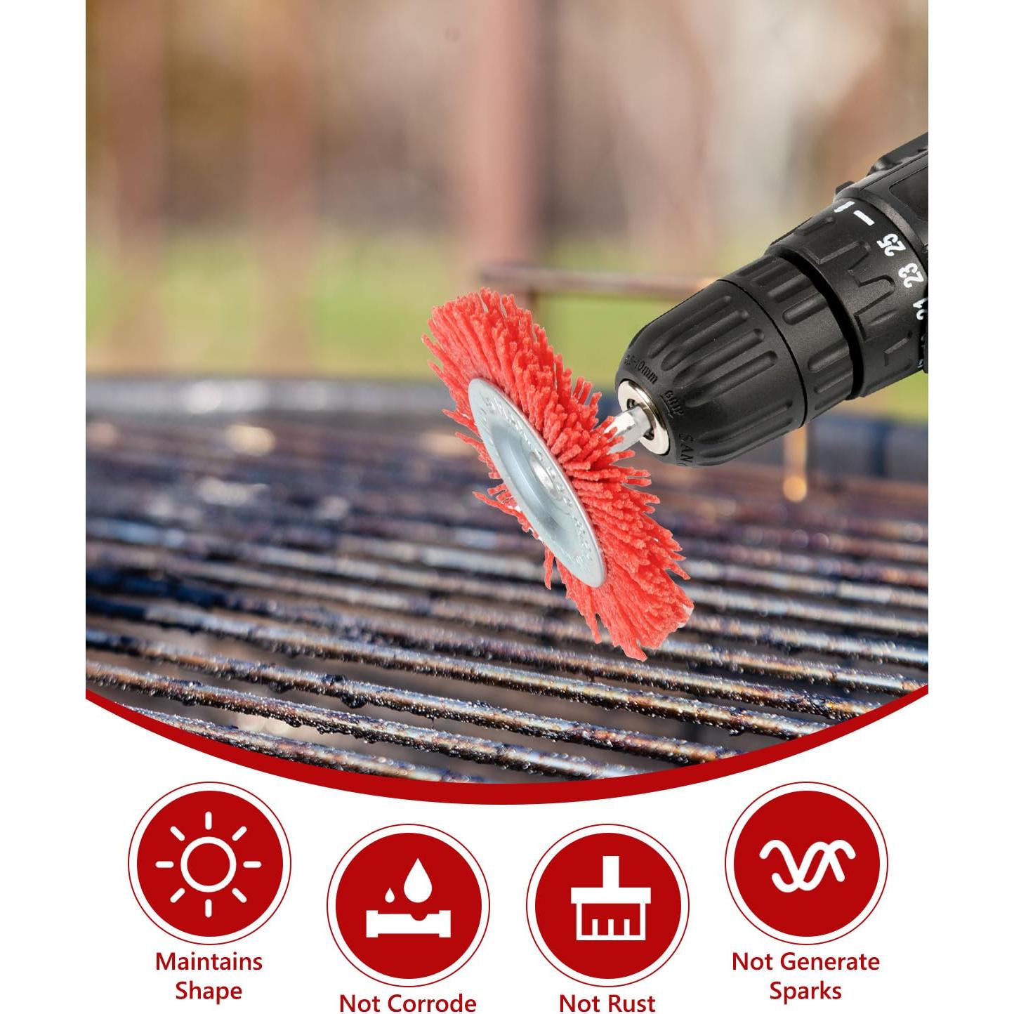 Juego de 9 Cepillos Abrasivos de Nylon AOKLIT para Taladro