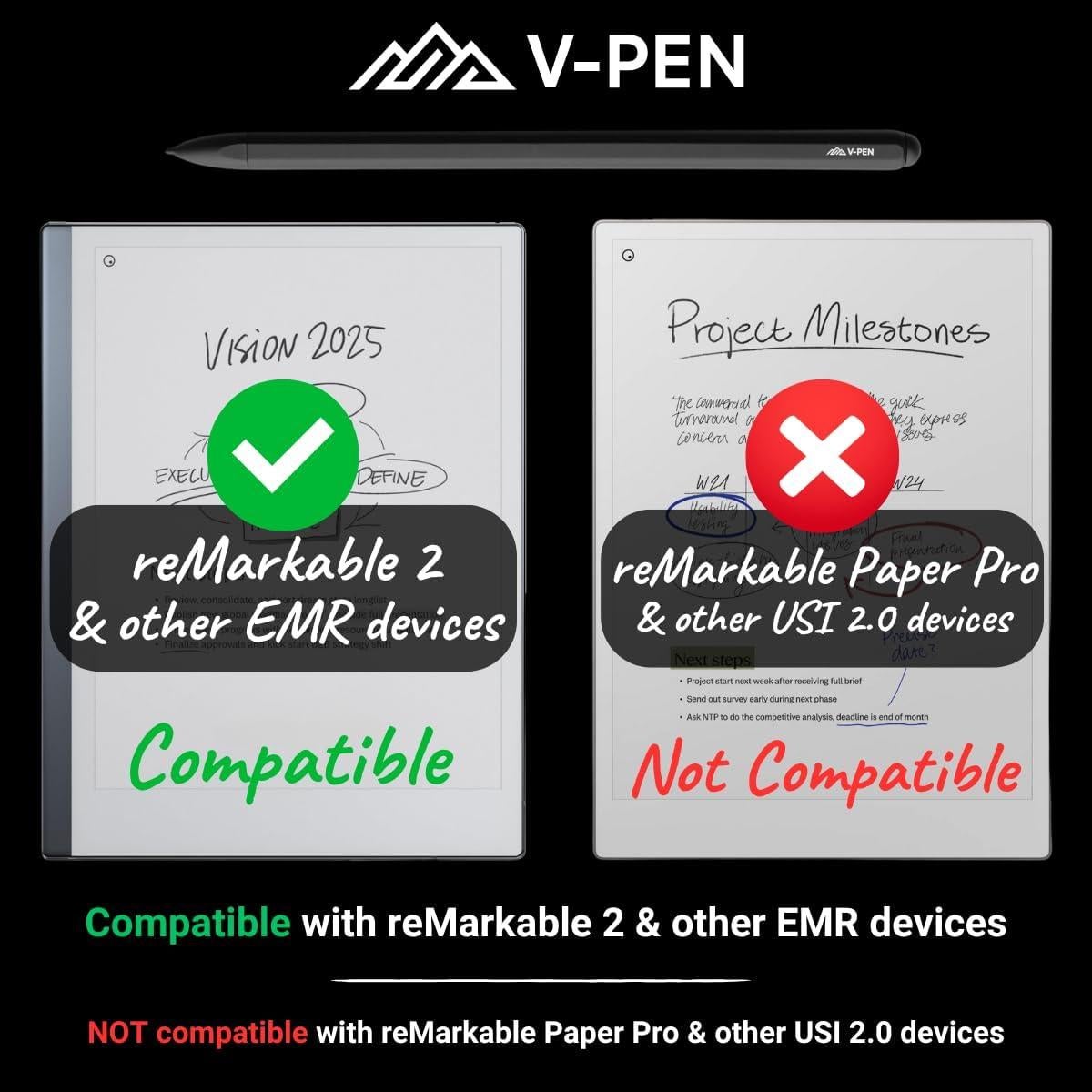 V-Pen EMR Stylus Reemplazo Remarkable 2 + Borrador Digital