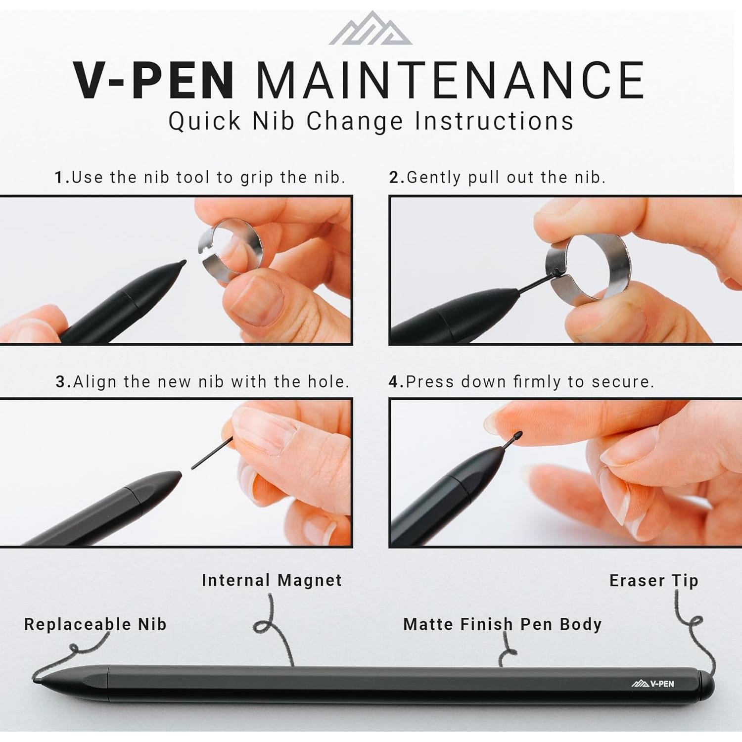 V-Pen EMR Stylus Reemplazo Remarkable 2 + Borrador Digital