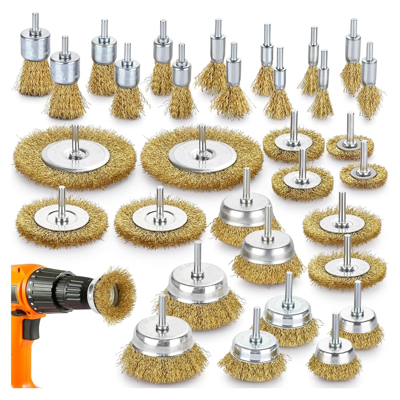 Juego de 32 Cepillos de Alambre para Taladro Phntake