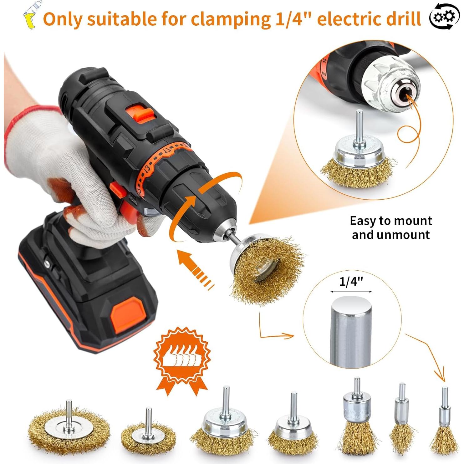 Juego de 32 Cepillos de Alambre para Taladro Phntake