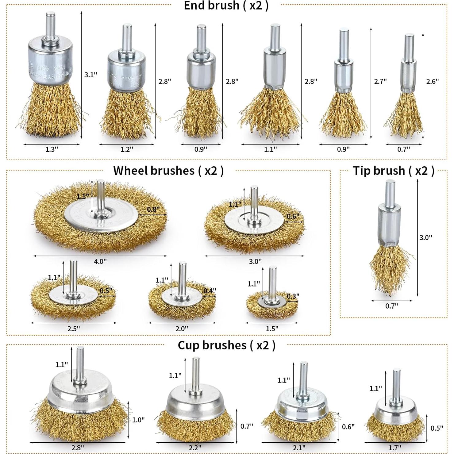 Juego de 32 Cepillos de Alambre para Taladro Phntake