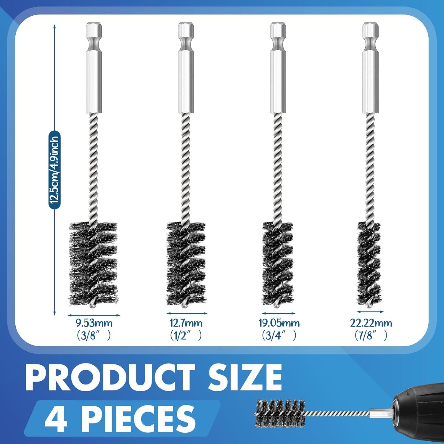 Juego de 4 Cepillos de Alambre Hicarer para Taladro 0,95-2,22 cm