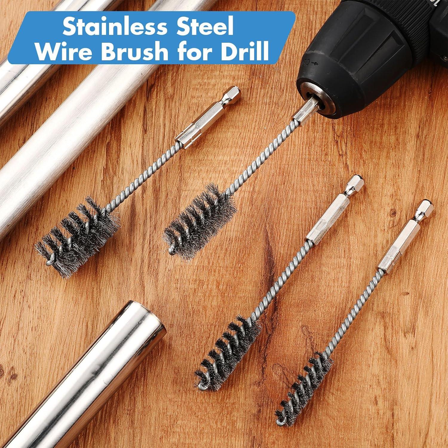 Juego de 4 Cepillos de Alambre Hicarer para Taladro 0,95-2,22 cm