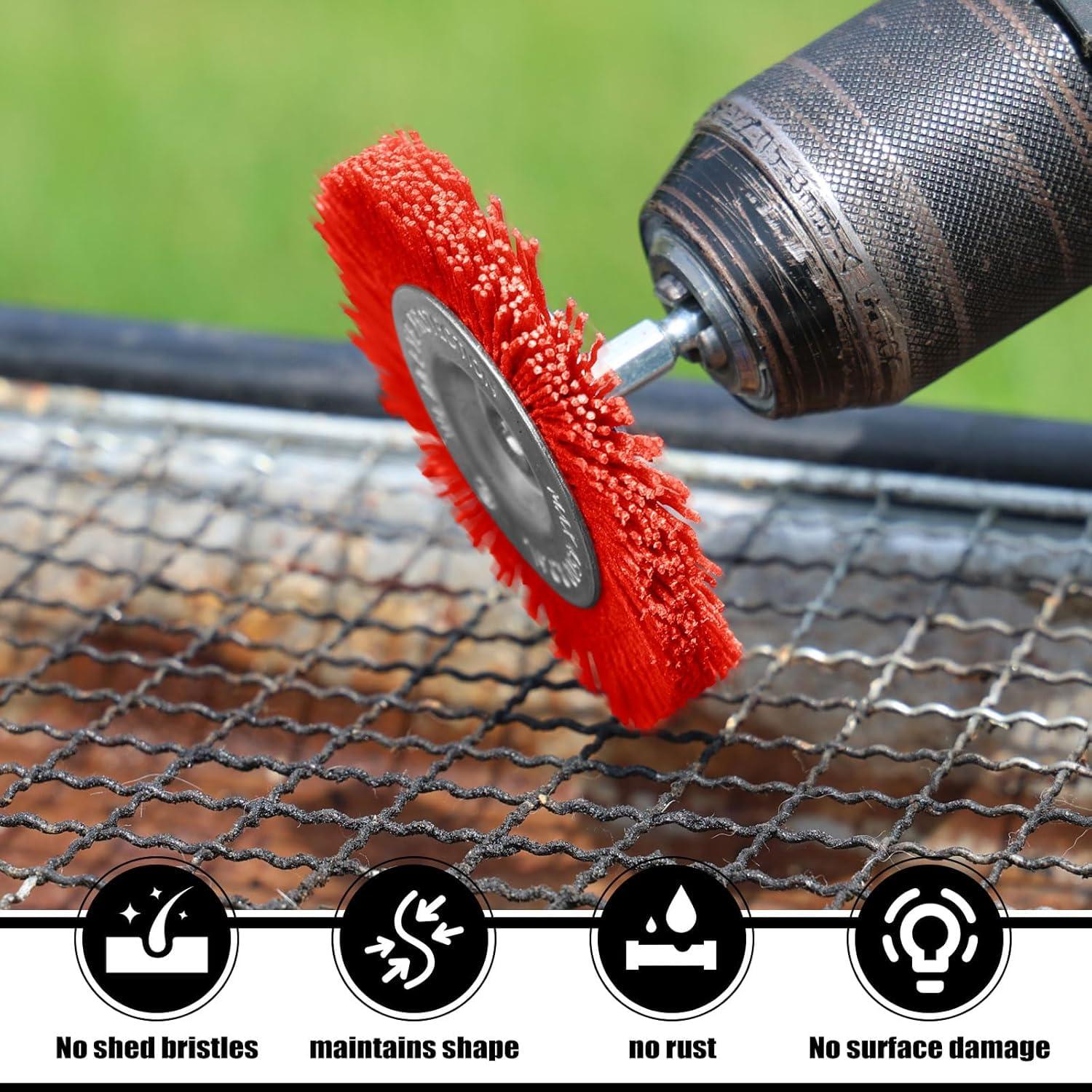 POLIWELL Juego de Cepillos Abrasivos de Nylon 9 Piezas