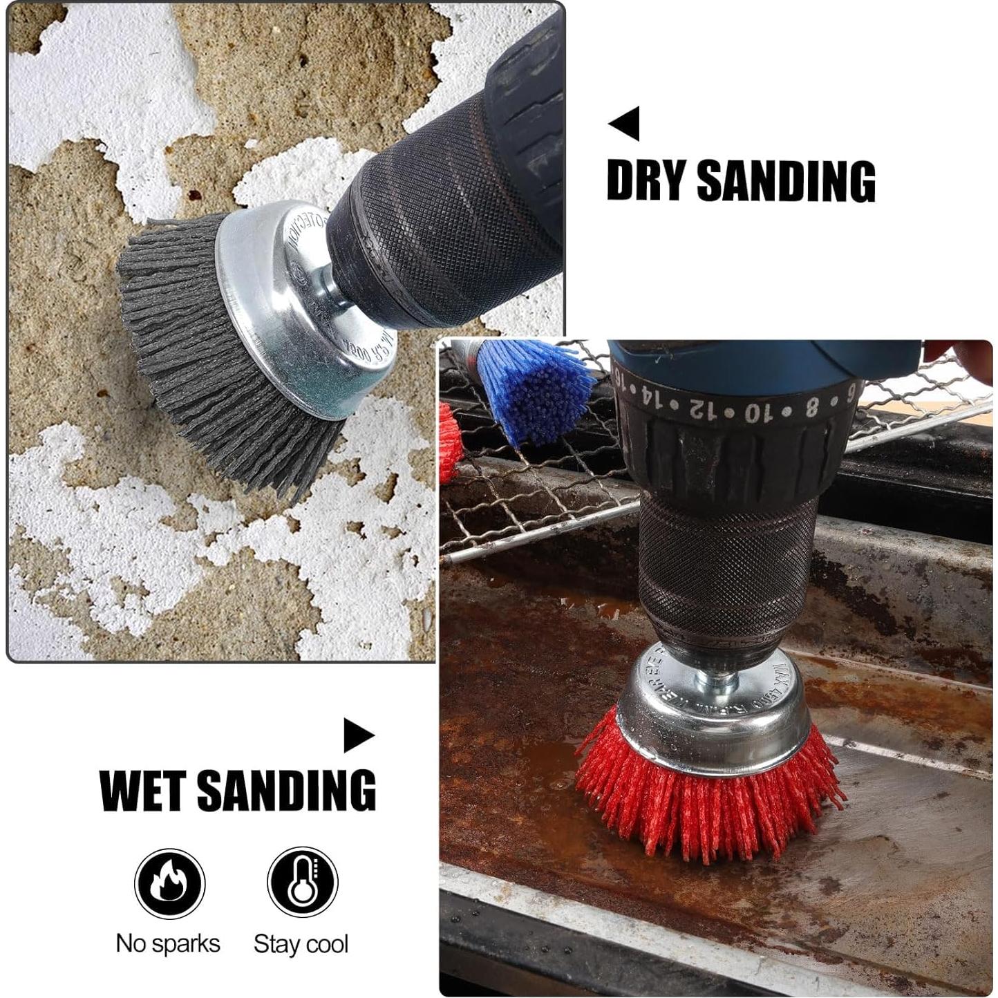 POLIWELL Juego de Cepillos Abrasivos de Nylon 9 Piezas