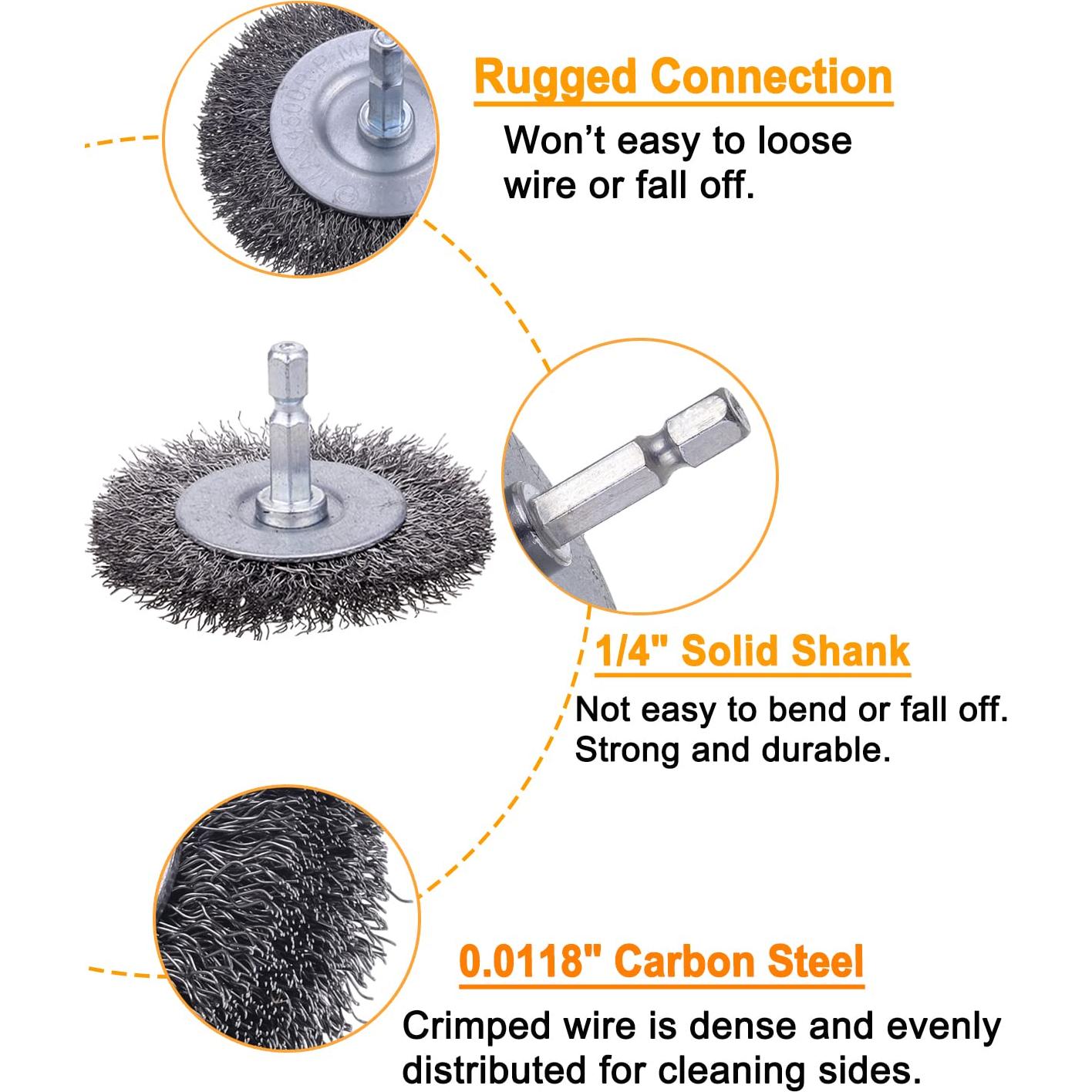 Juego de Cepillos de Alambre Rocaris 40 Piezas 1/4"