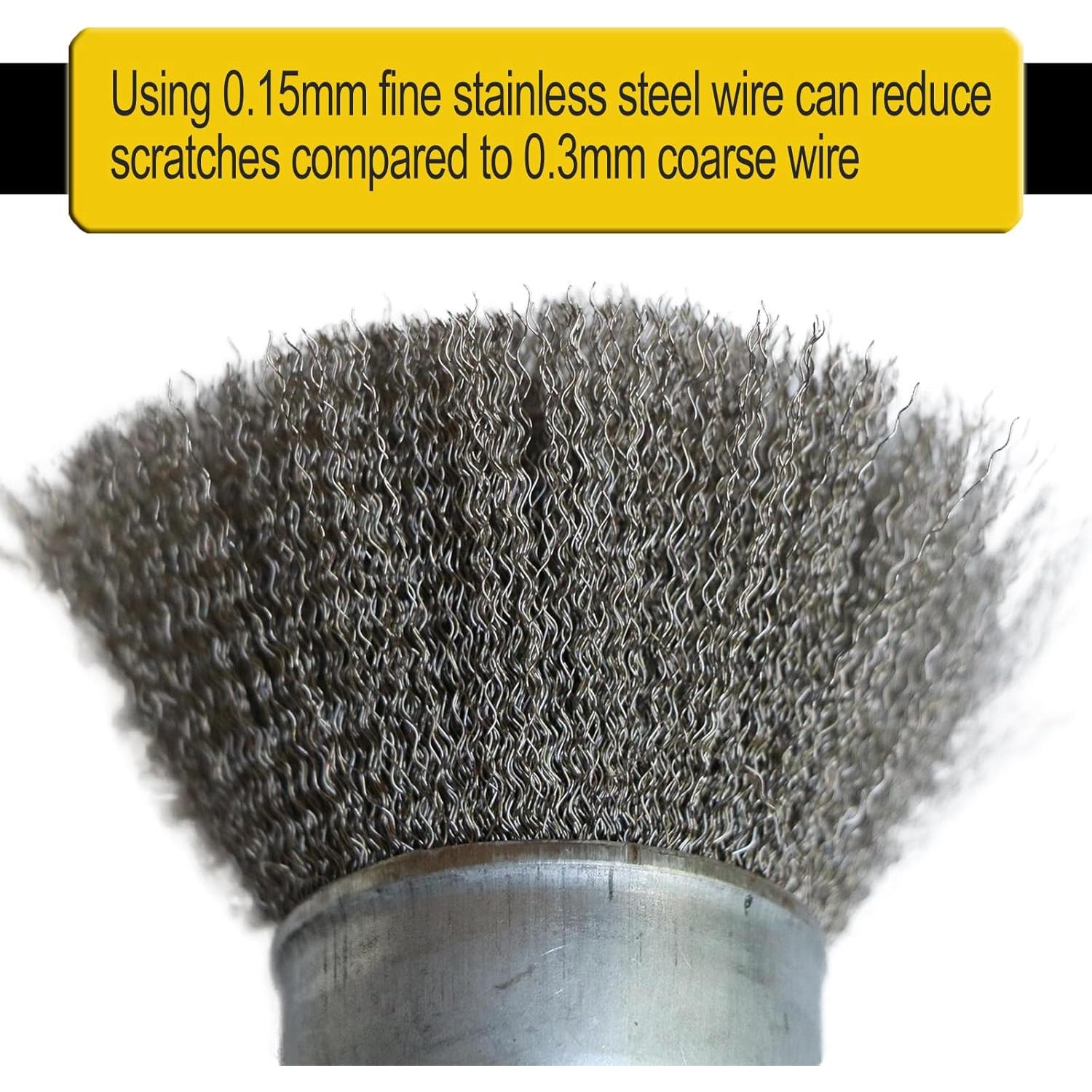 Juego de cepillos de copa de alambre Hiqalty 6,35 cm 2 piezas