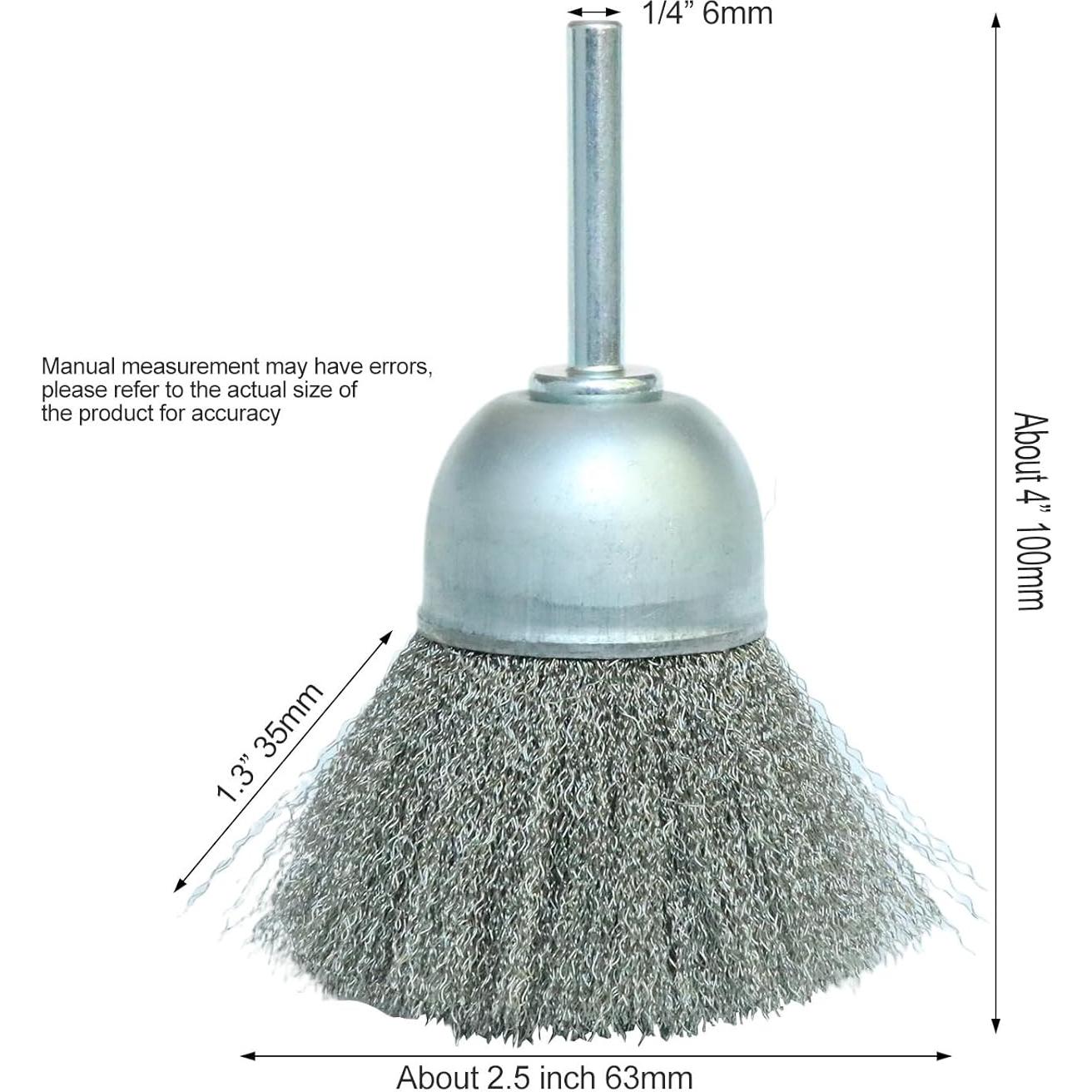 Juego de cepillos de copa de alambre Hiqalty 6,35 cm 2 piezas