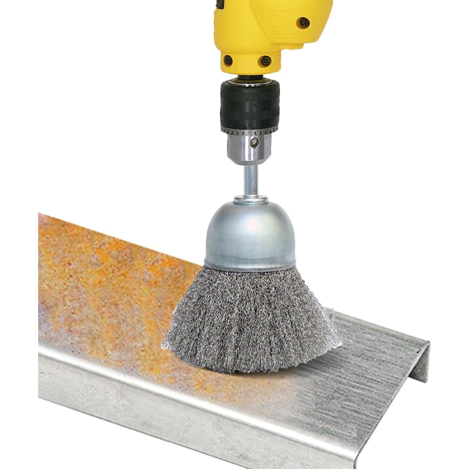 Juego de cepillos de copa de alambre Hiqalty 6,35 cm 2 piezas