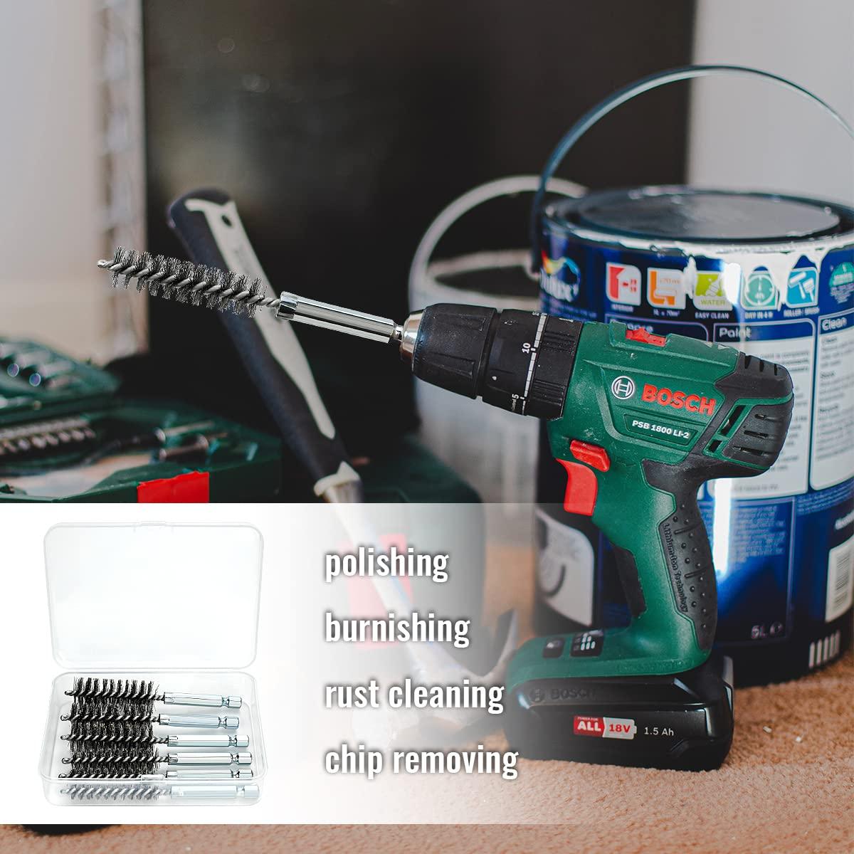 Juego de 6 cepillos de alambre Tenalleys 8-19 mm acero inoxidable