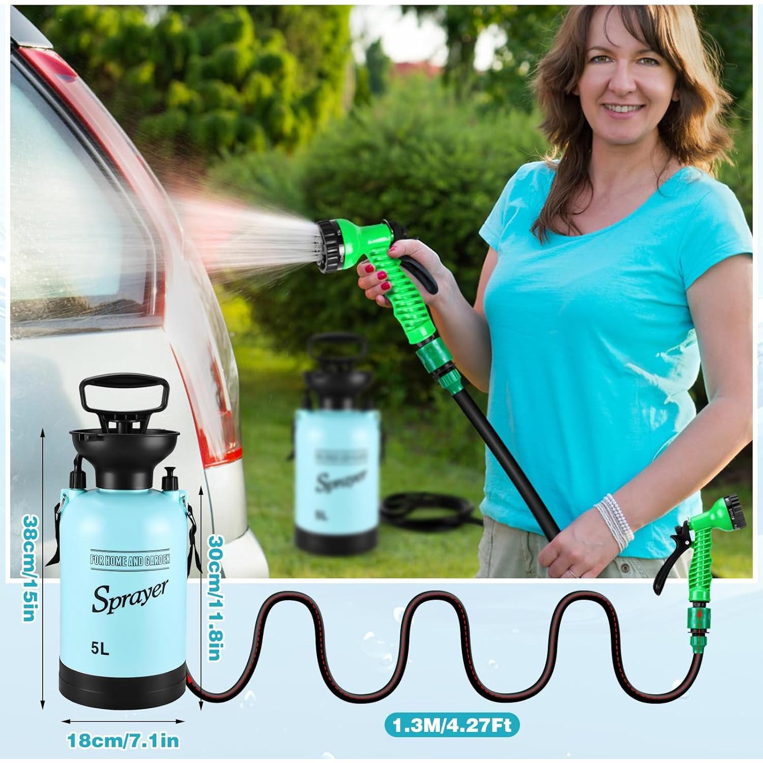 Ducha Portátil Vevitts 5L para Camping con 7 Modos de Rocío