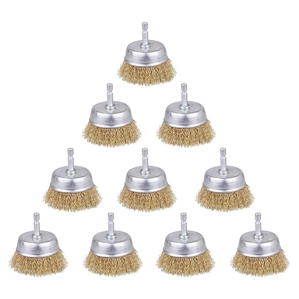 Paquete de 10 cepillos de copa de alambre Rocaris 3"