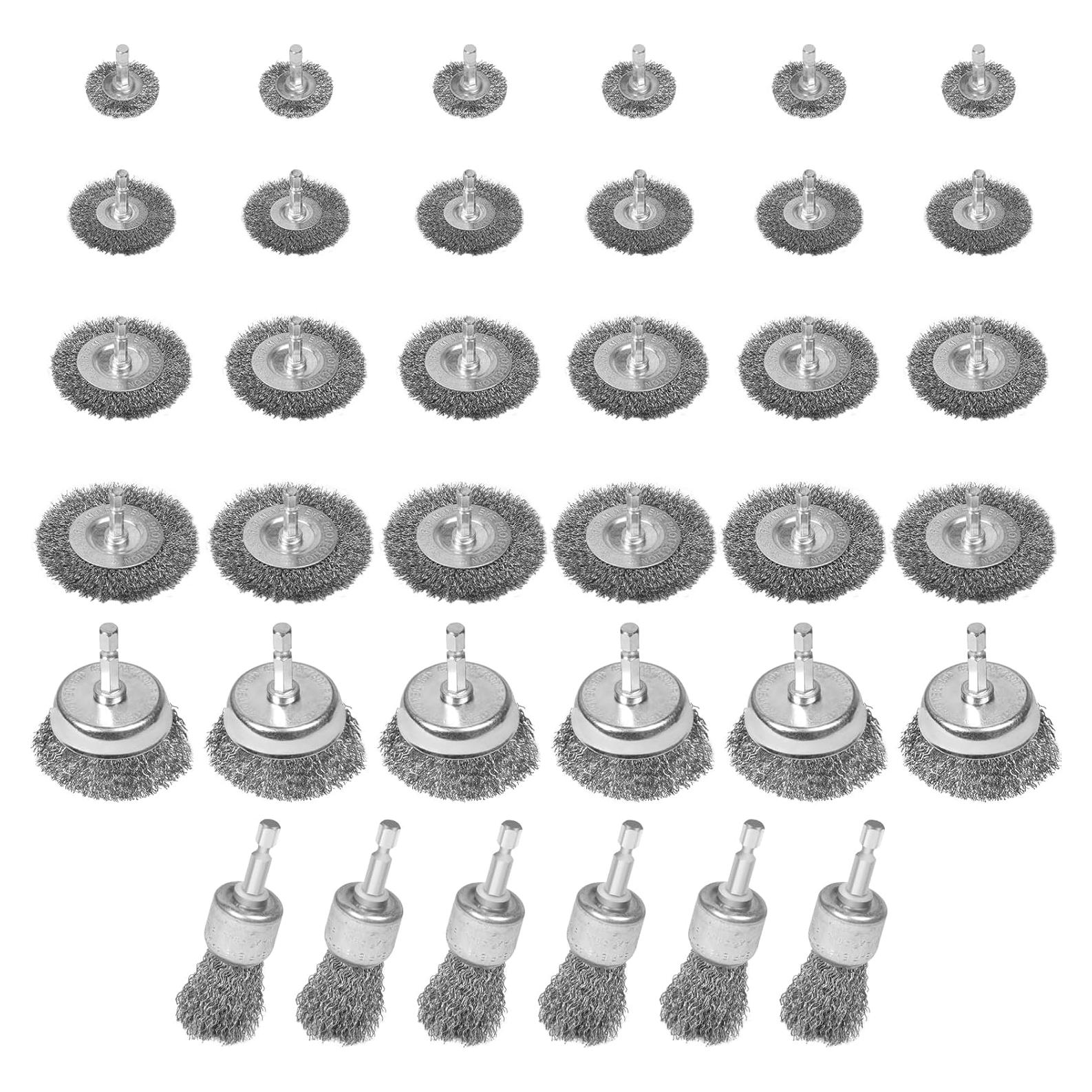 Juego de cepillos de alambre 36 piezas Geumzsw para taladro