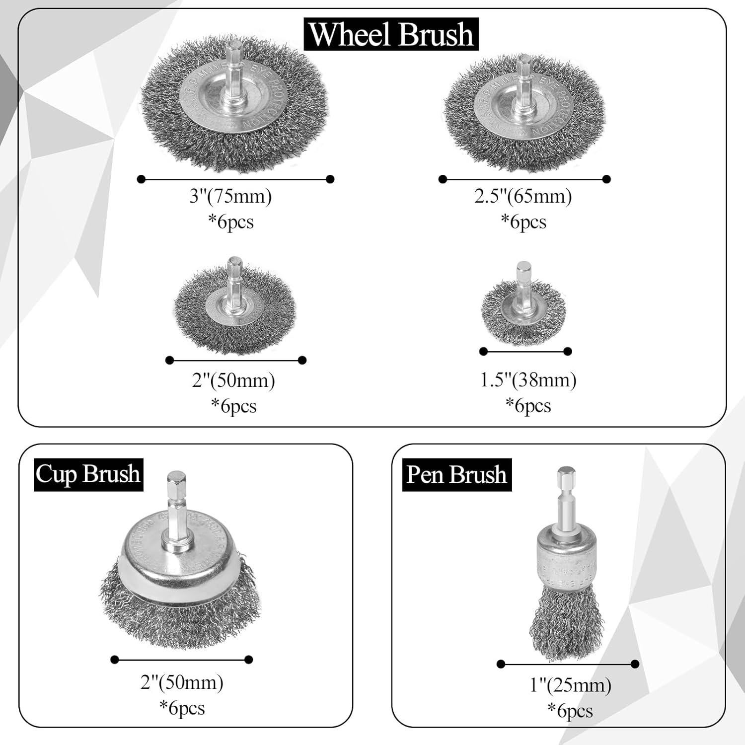 Juego de cepillos de alambre 36 piezas Geumzsw para taladro