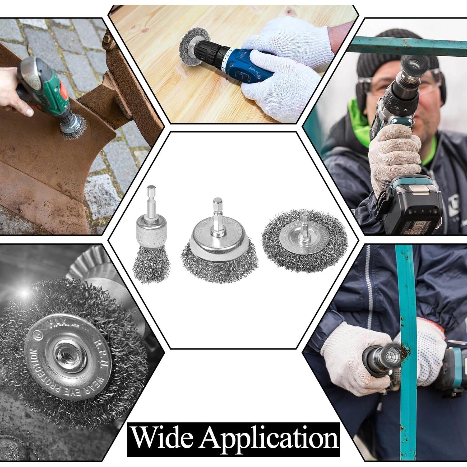 Juego de cepillos de alambre 36 piezas Geumzsw para taladro