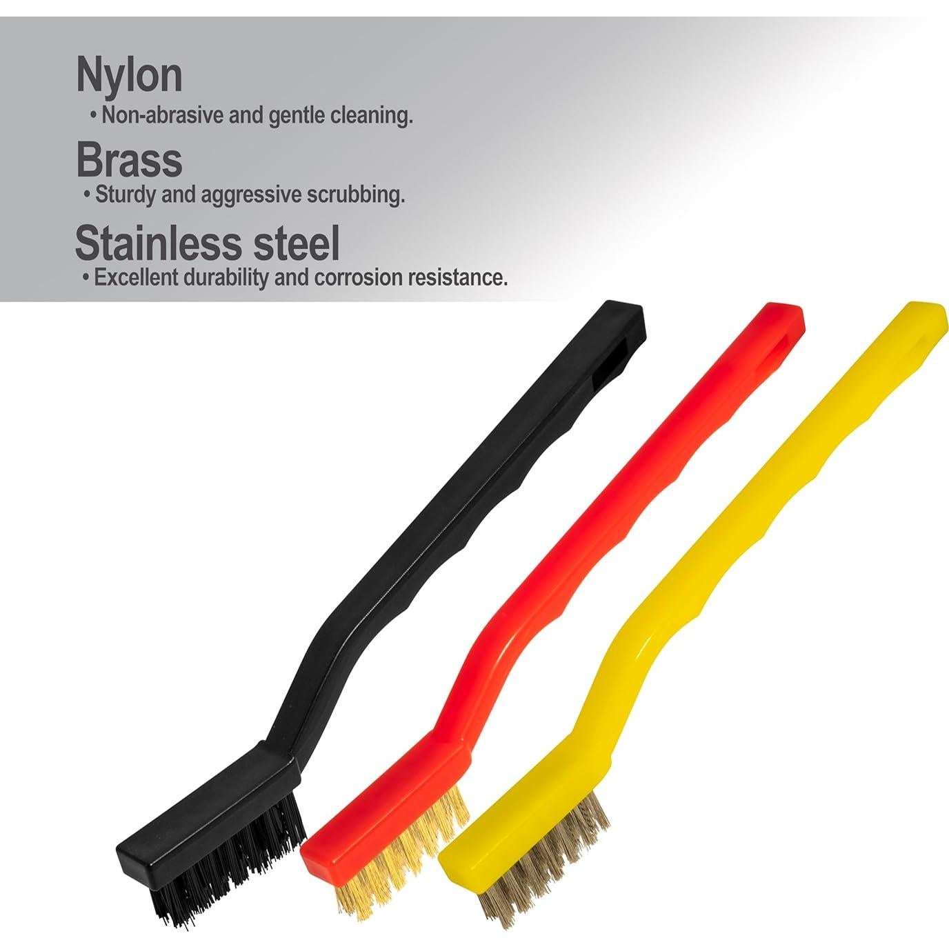 Juego de 6 cepillos de alambre acero inoxidable y latón