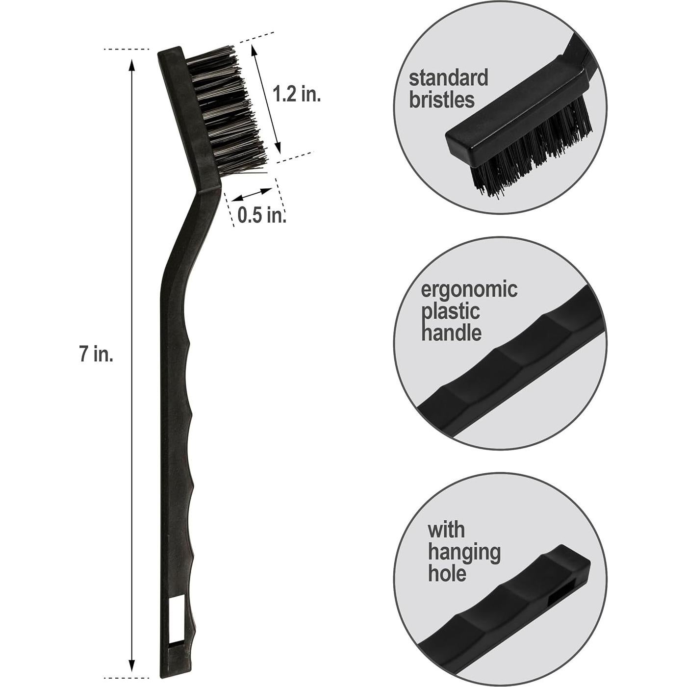 Juego de 6 cepillos de alambre acero inoxidable y latón