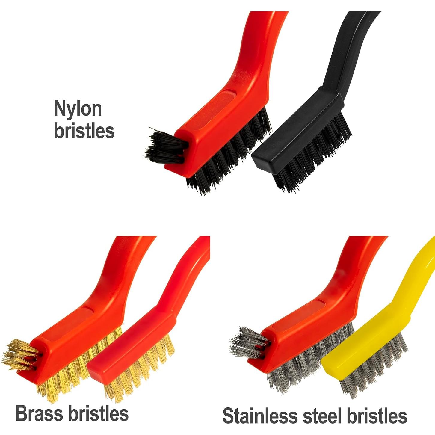 Juego de 6 cepillos de alambre acero inoxidable y latón