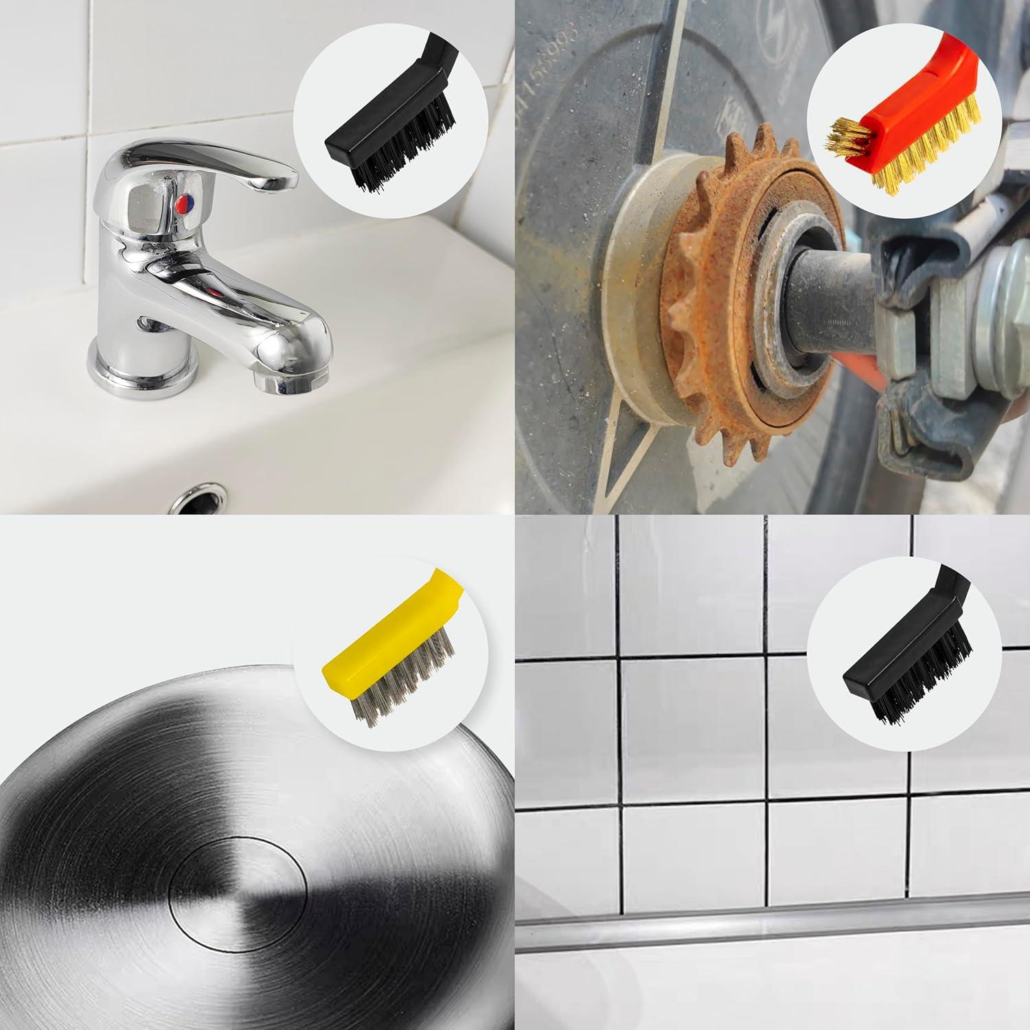 Juego de 6 cepillos de alambre acero inoxidable y latón