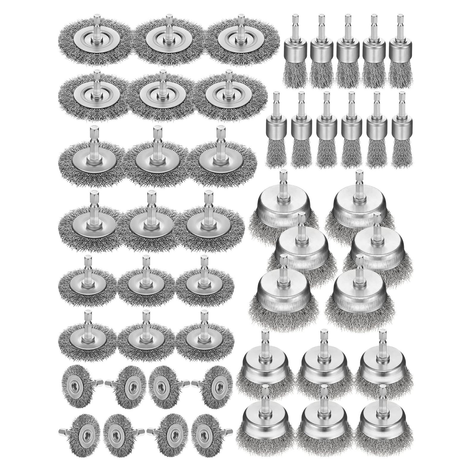 Juego de 50 cepillos de alambre Rtteri para taladro