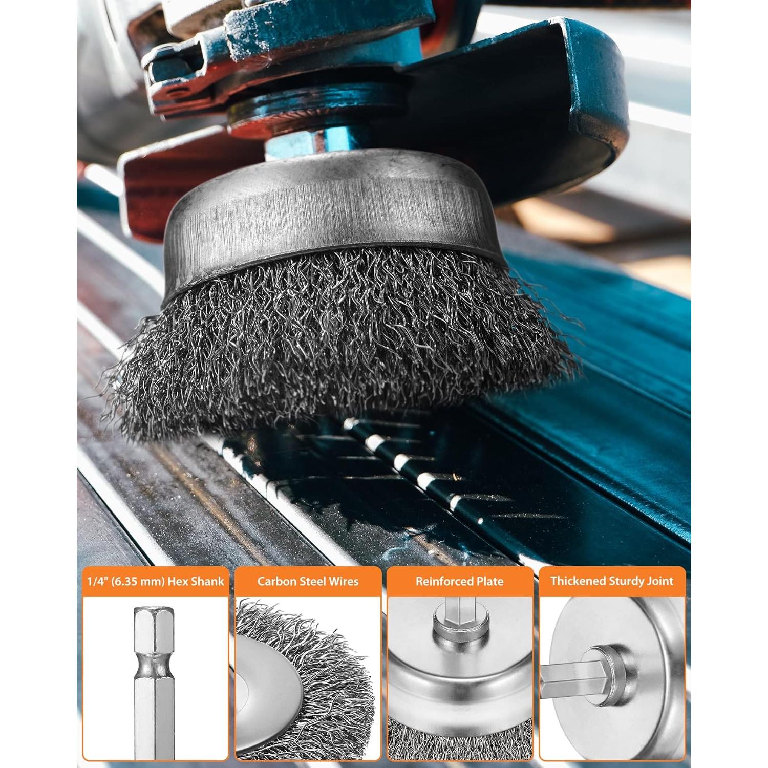 Juego de 50 cepillos de alambre Rtteri para taladro