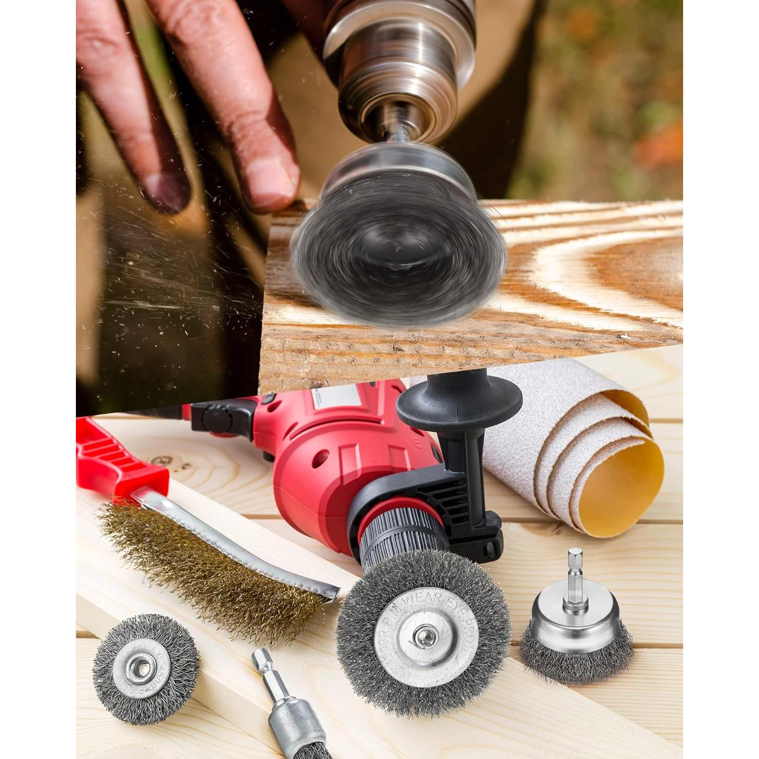 Juego de 50 cepillos de alambre Rtteri para taladro