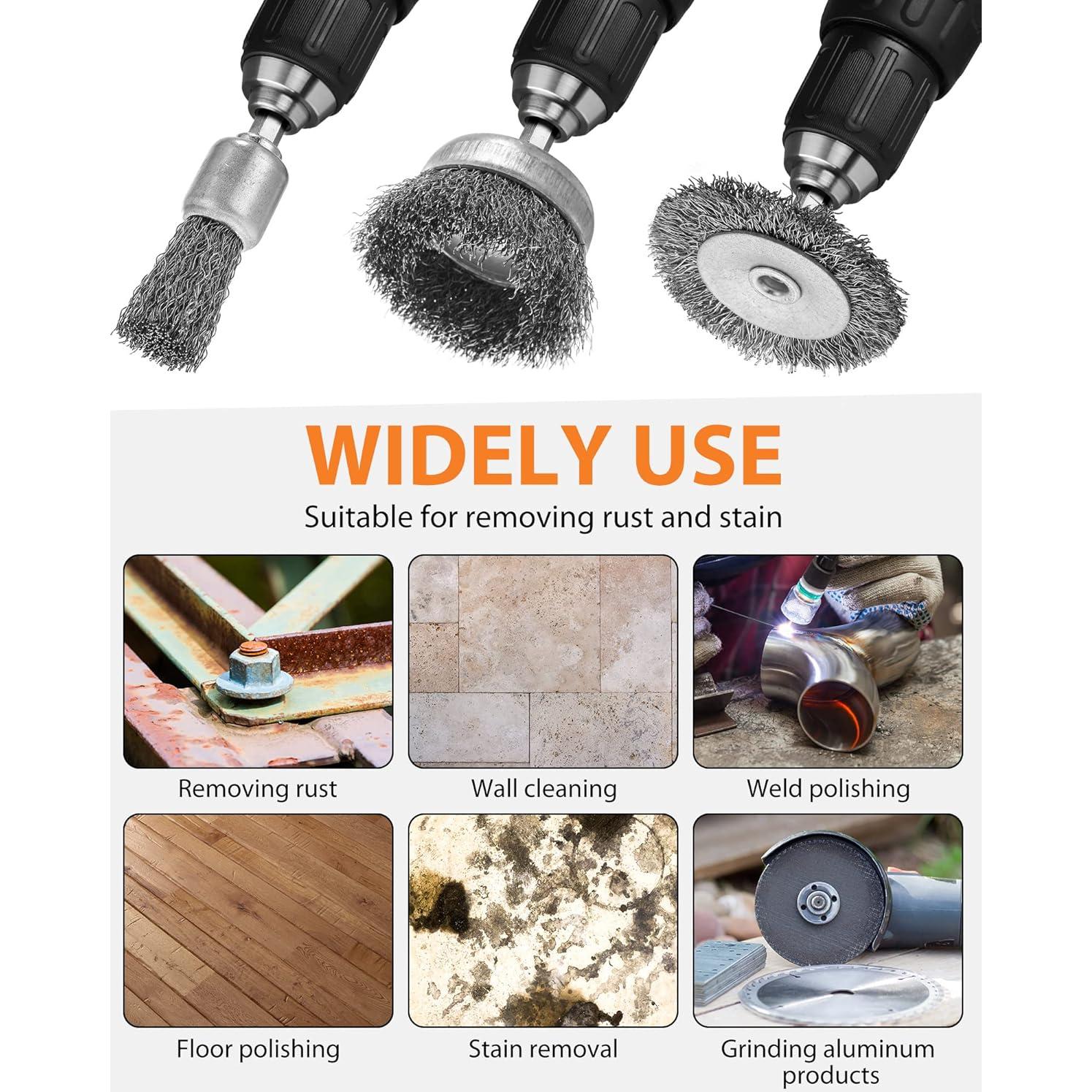 Juego de 50 cepillos de alambre Rtteri para taladro