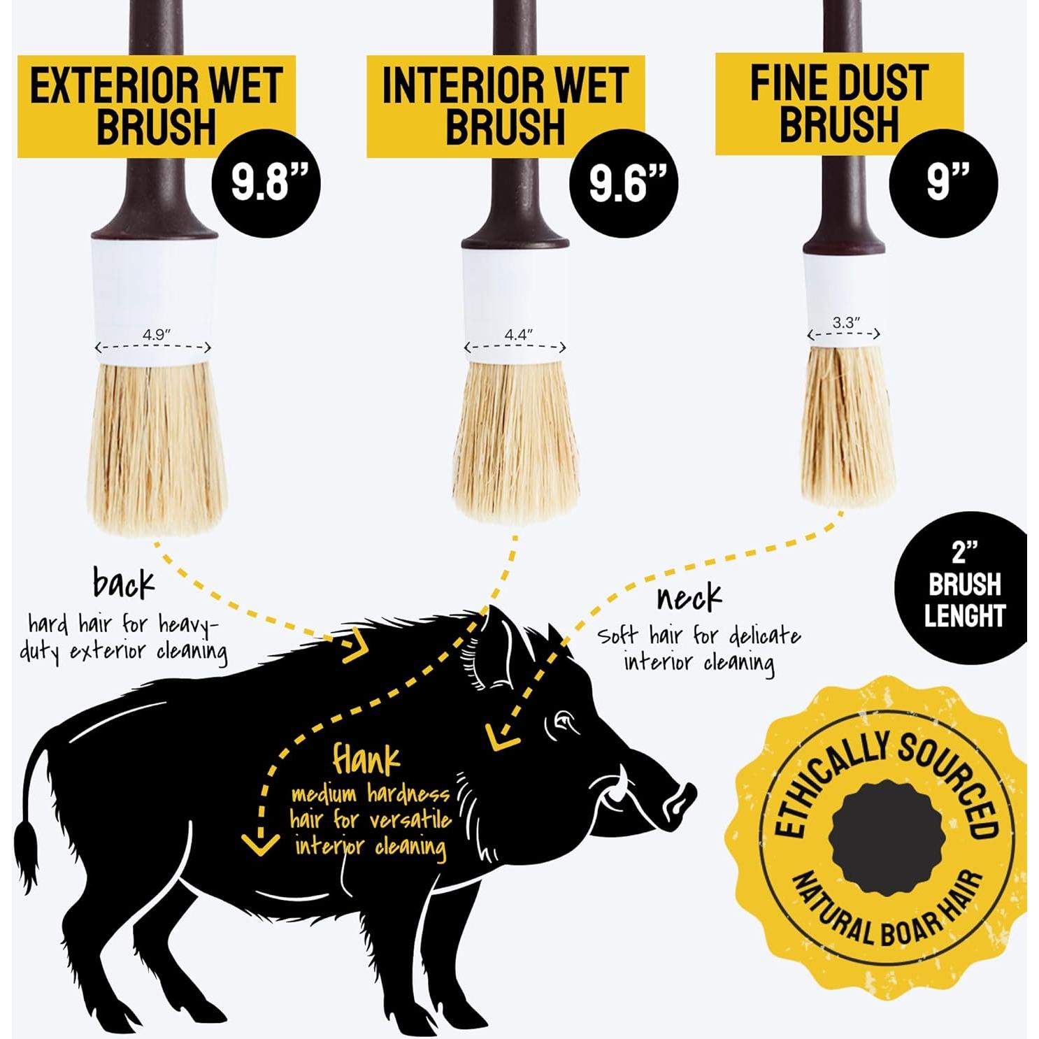 Juego de Cepillos de Detallado Detail Dudes - 3 Piezas Suaves