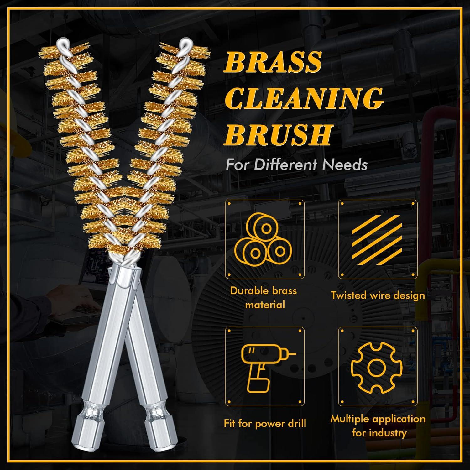 Juego de 12 cepillos de alambre latón Chengu 12 mm