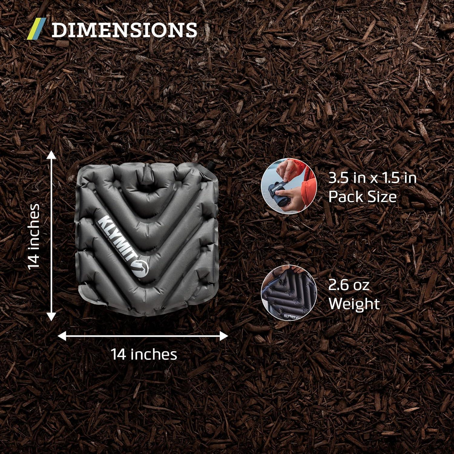 Cojín Inflable Klymit V para Acampar y Gradas, Gris