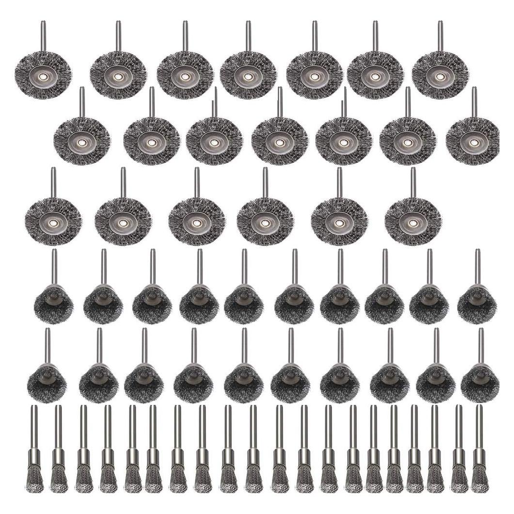 Juego de 60 Cepillos de Alambre Rocaris para Taladro