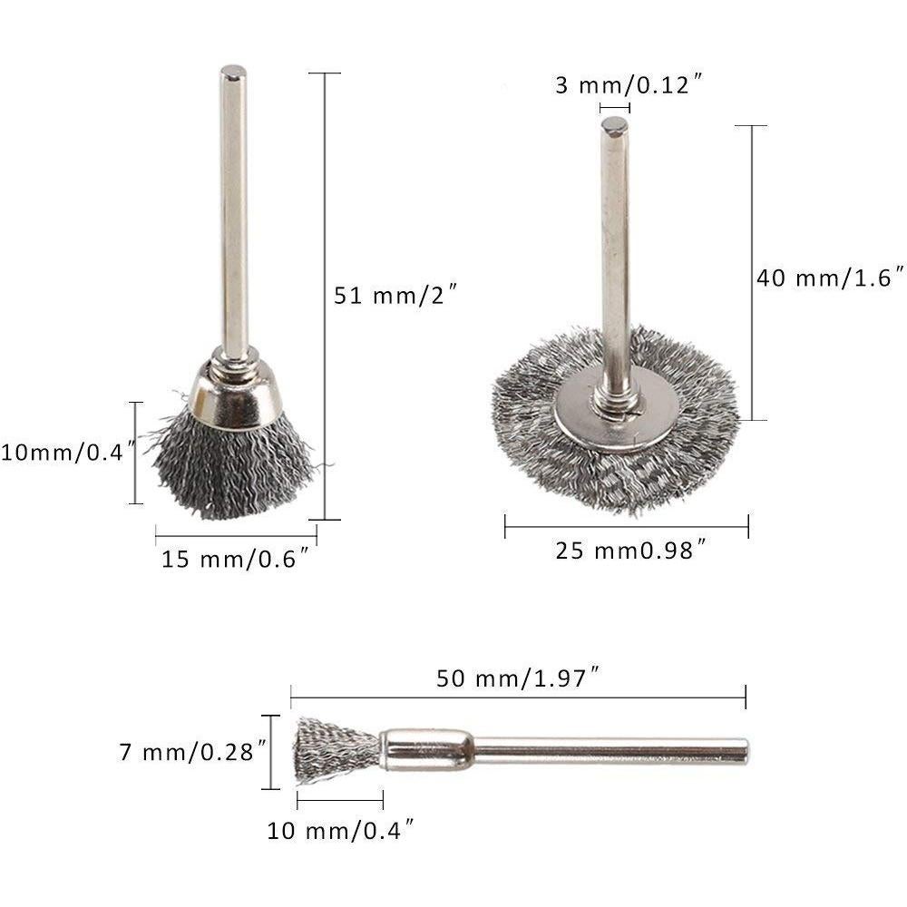 Juego de 60 Cepillos de Alambre Rocaris para Taladro