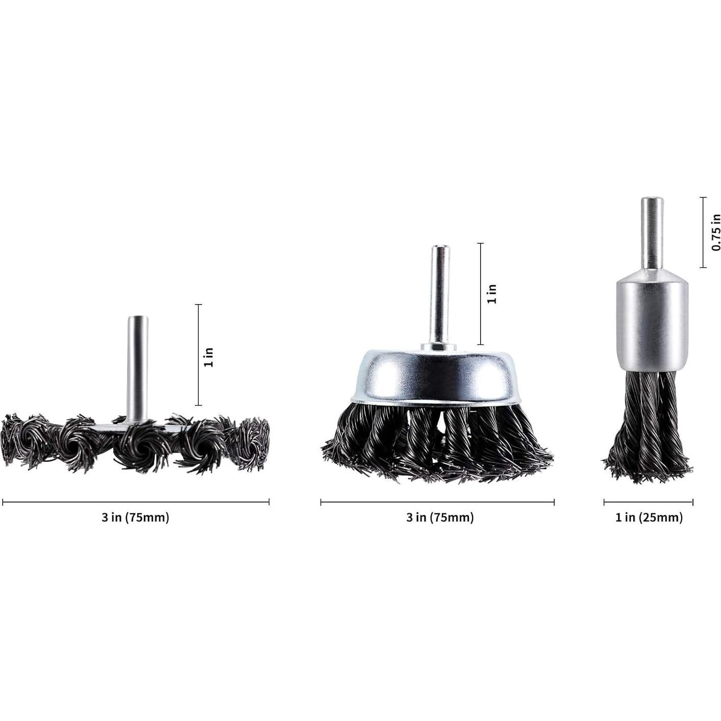 Juego de Cepillos de Copa de Alambre TILAX 3 Pcs 75mm