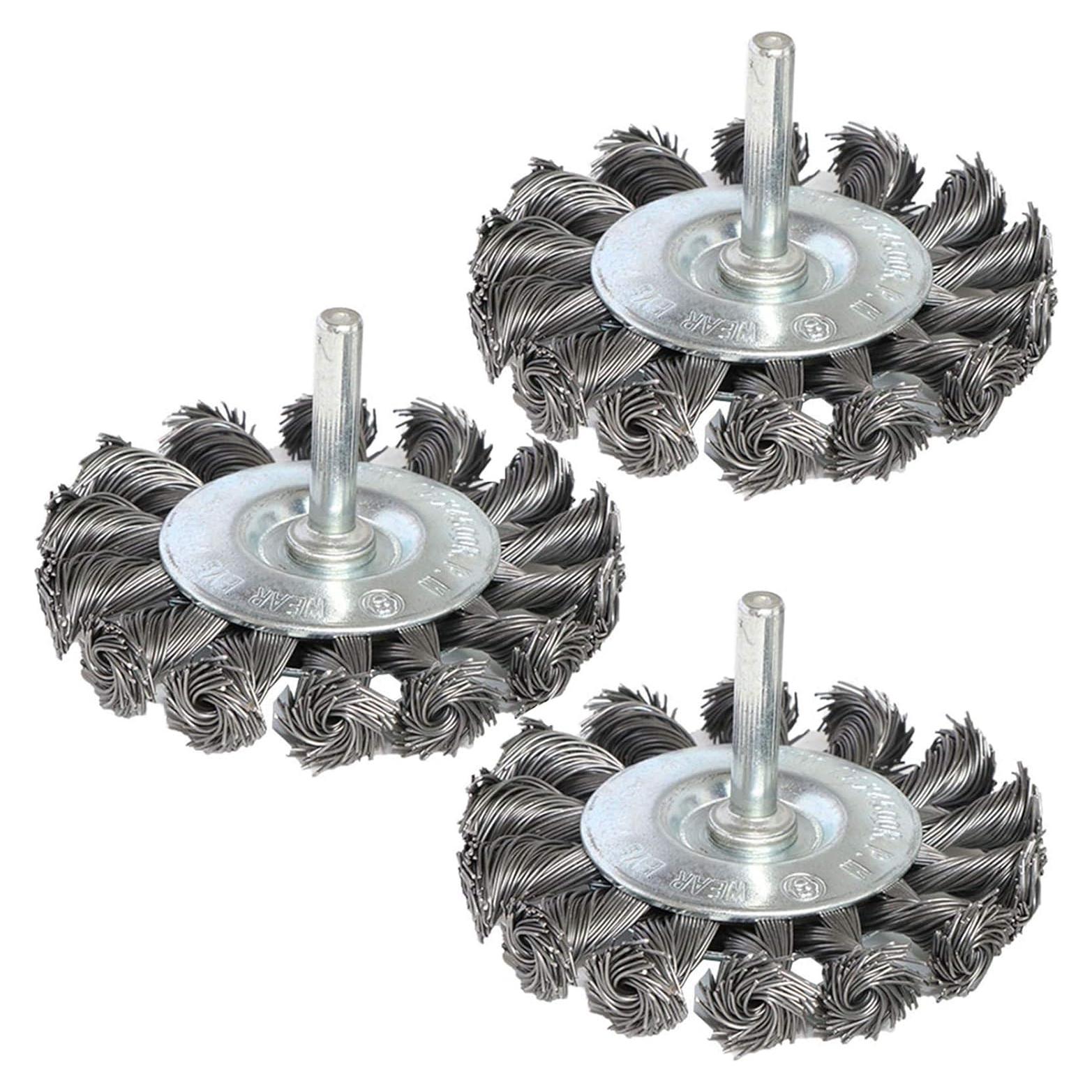 Kit de cepillos de alambre trenzado Yutnqin 3 piezas 8 cm