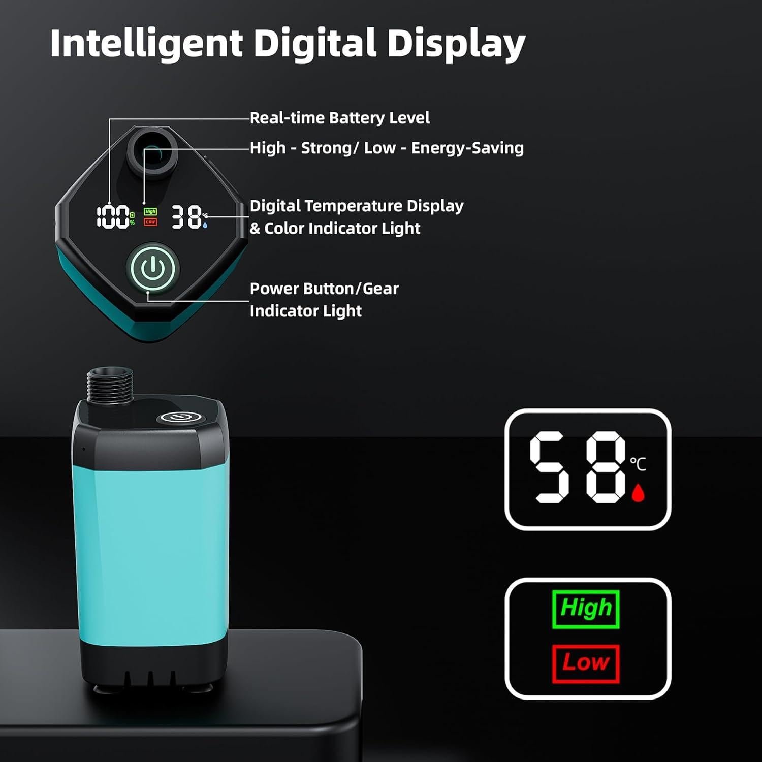 Ducha portátil Moriko YT-100w, 6000mAh, cabezal filtrado