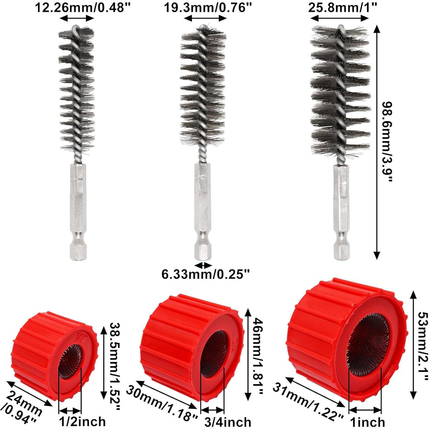 Juego de 6 cepillos de perforación BUXIMN para taladro
