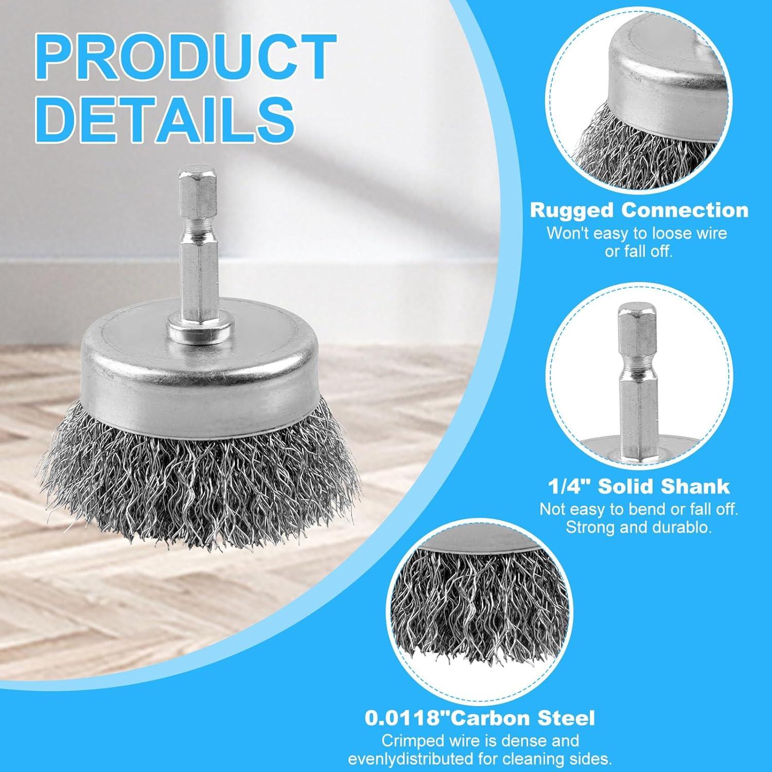 Rocaris Paquete de 10 Cepillos de Copa de Alambre 2"