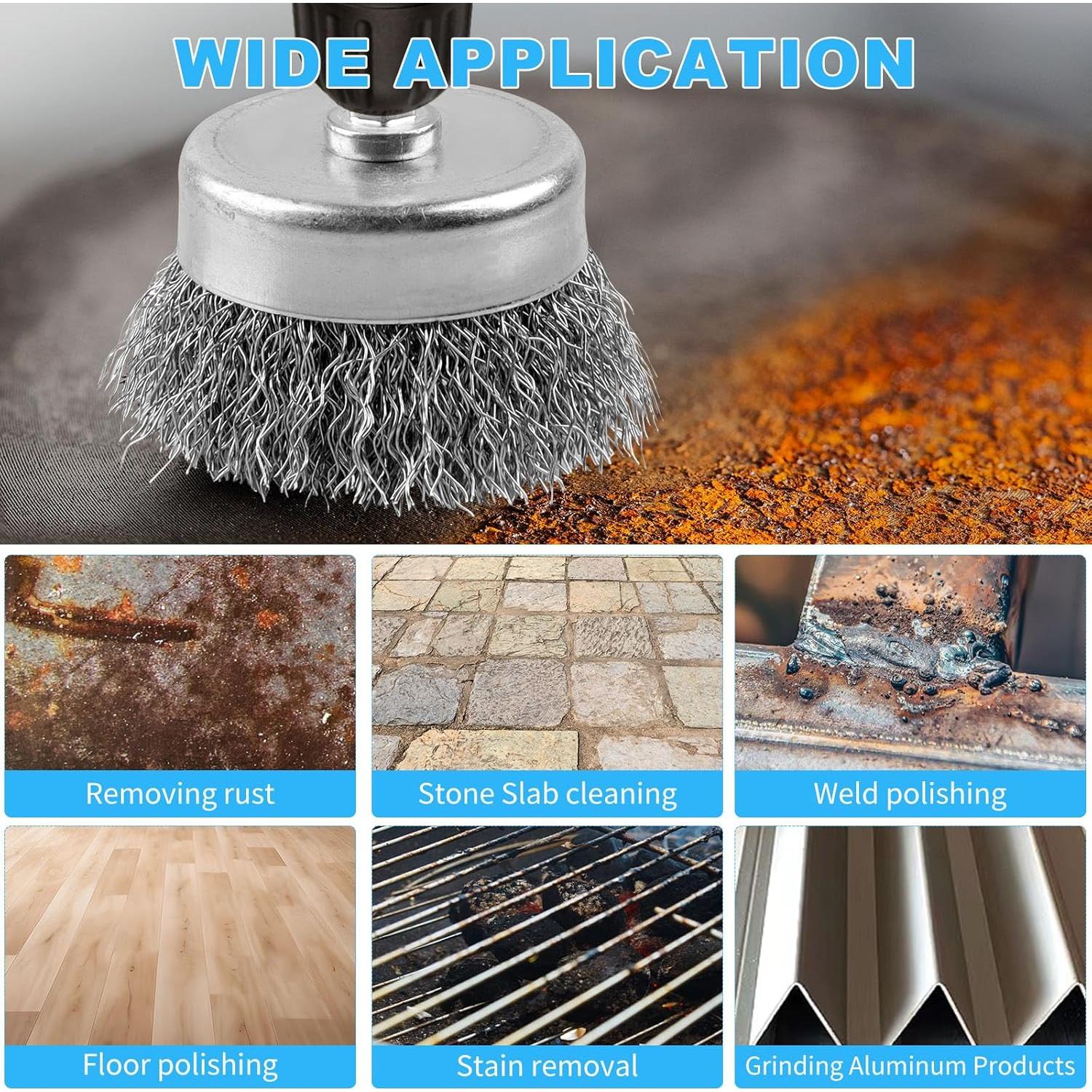 Rocaris Paquete de 10 Cepillos de Copa de Alambre 2"