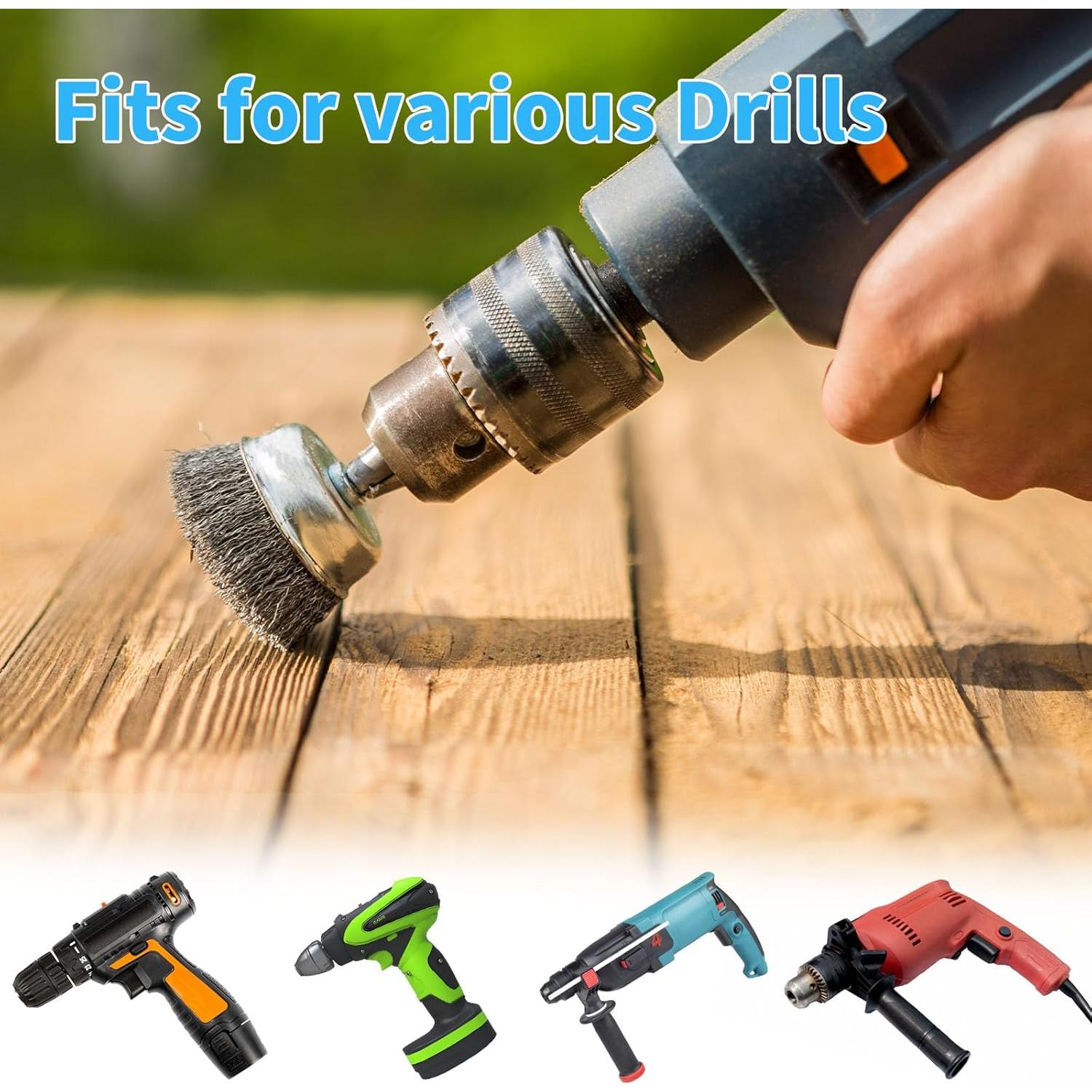 Rocaris Paquete de 10 Cepillos de Copa de Alambre 2"