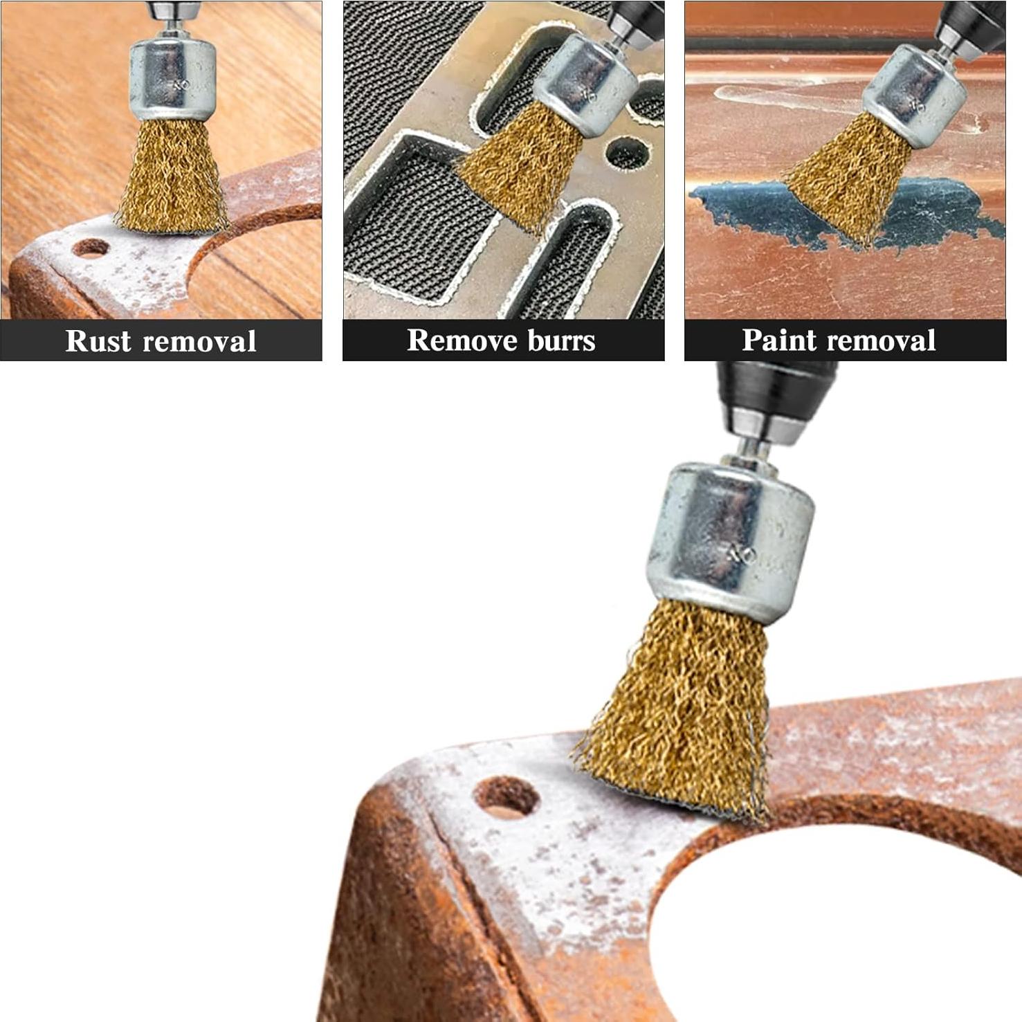 Juego de 15 Cepillos de Alambre Hiqalty 6mm para Taladro