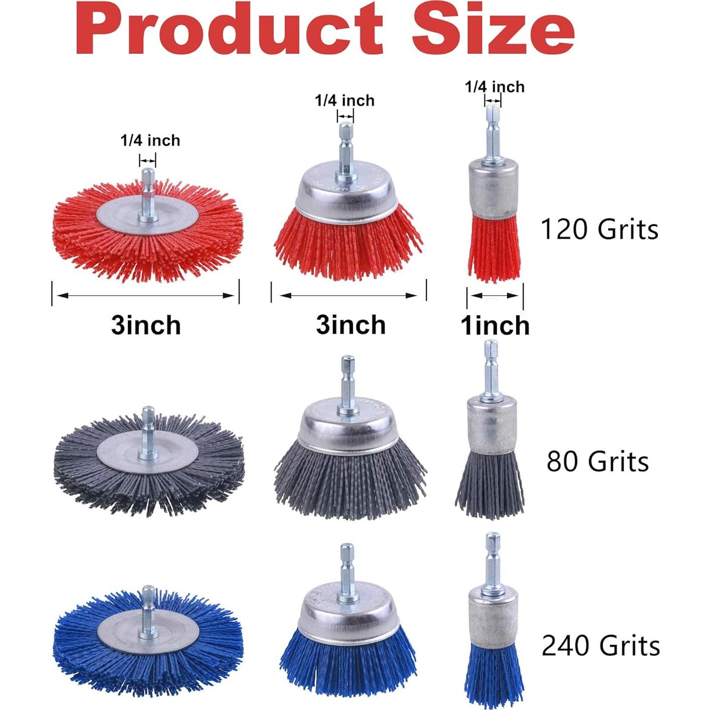 Juego de Cepillos Abrasivos de Nylon Rocaris 9 Piezas